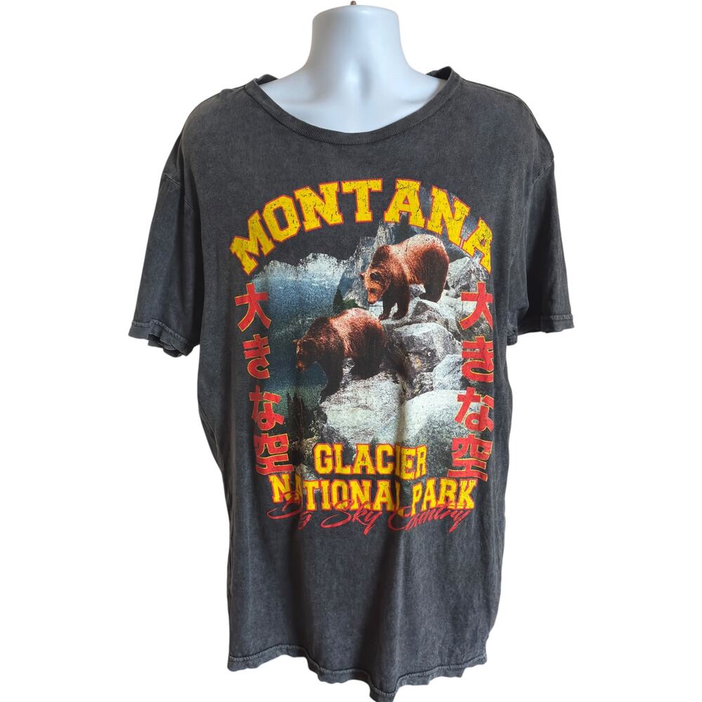 Unidentified L Outdoors Glacier National Park T-Shirt Gray Relaxed